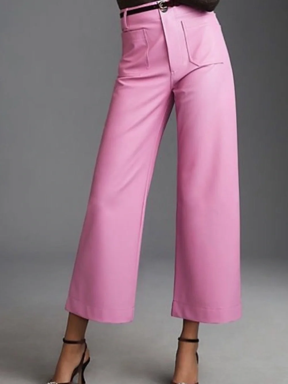 NWOT Anthropologie Maeve Colette Faux-Leather Cropped Pant